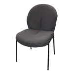 0584098 Armless Velvet Fabric Dining Chair Grey Dubai Sharjah Abu Dhabi