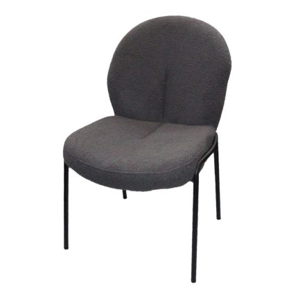 0584098 Armless Velvet Fabric Dining Chair Grey Dubai Sharjah Abu Dhabi