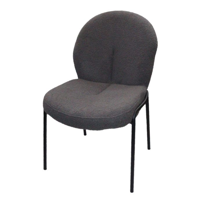 0584098 Armless Velvet Fabric Dining Chair Grey Dubai Sharjah Abu Dhabi