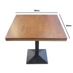 0654778 Solid Wood Dining Table With Powder Coated Metal Base Black Dubai Sharjah Abu Dhabi