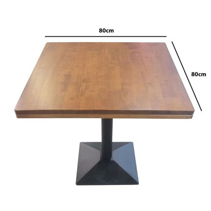 0654778 Solid Wood Dining Table With Powder Coated Metal Base Black Dubai Sharjah Abu Dhabi