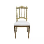 0664060 Luxury Armless Dining Chair Gold White Dubai Sharjah Abu Dhabi