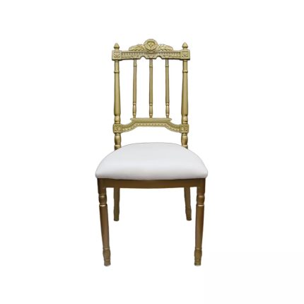 0664060 Luxury Armless Dining Chair Gold White Dubai Sharjah Abu Dhabi