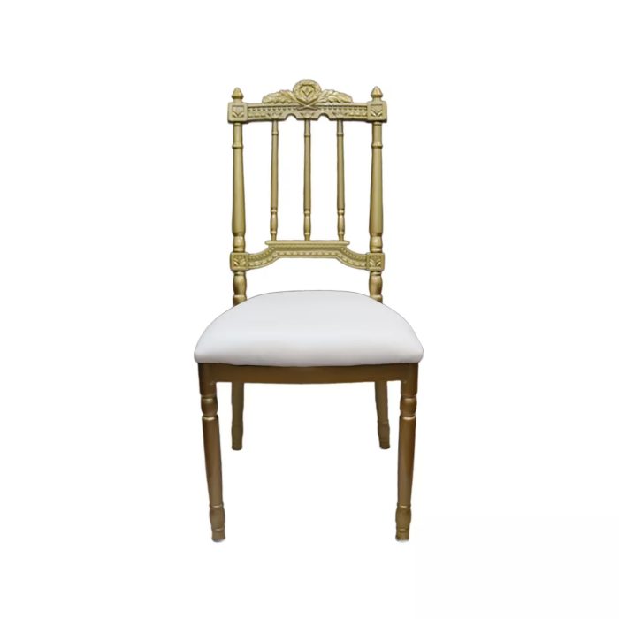 0664060 Luxury Armless Dining Chair Gold White Dubai Sharjah Abu Dhabi