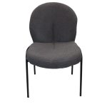 0584097 Armless Velvet Fabric Dining Chair Grey Dubai Sharjah Abu Dhabi