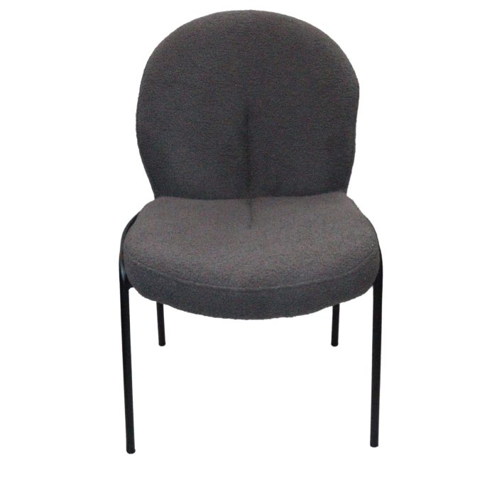 0584097 Armless Velvet Fabric Dining Chair Grey Dubai Sharjah Abu Dhabi