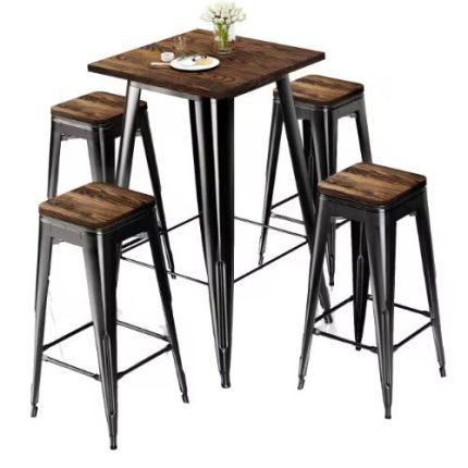 Bar Stool and Table Set - Brown Dubai Sharjah Abu Dhabi