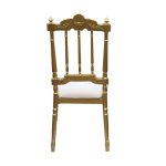 0664061 Luxury Armless Dining Chair Gold White Dubai Sharjah Abu Dhabi