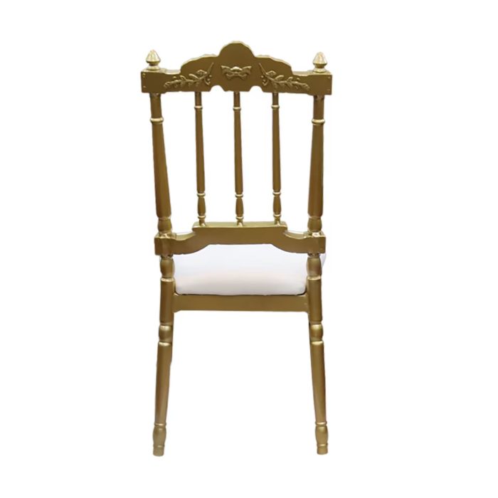 0664061 Luxury Armless Dining Chair Gold White Dubai Sharjah Abu Dhabi