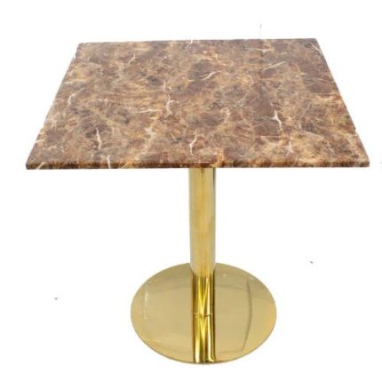 0315043 Printed Marble With Stainless Steel Base Brown Gold Dubai Sharjah Abu Dhabi