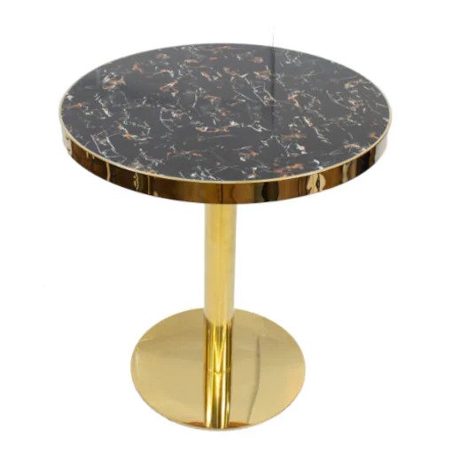 0315038 Melamine Top With Stainless Steel Base Table Black Gold Dubai Sharjah Abu Dhabi