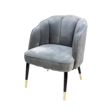 0314999 Velvet Covered Steel Leg Arm Chair Grey Dubai Sharjah Abu Dhabi