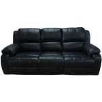 0084114 3 Seater Recliner Leather Sofa Black Dubai Sharjah Abu Dhabi