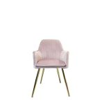 77 Velvet Fabric Chair With Golden Legs Pink Dubai Sharjah Abu Dhabi