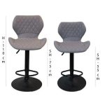 0363142 360 Degree Swivel Bar Stool Grey Dubai Sharjah Abu Dhabi