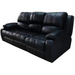0084115 3 Seater Recliner Leather Sofa Black Dubai Sharjah Abu Dhabi