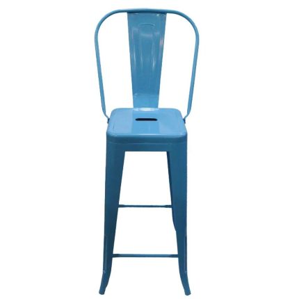 0539017 Modern Metallic Bar Stool Chair Light Blue Dubai Sharjah Abu Dhabi