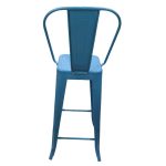 0539019 Modern Metallic Bar Stool Chair Light Blue Dubai Sharjah Abu Dhabi
