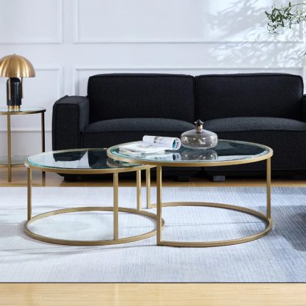 brass nesting glass coffee table 2 dubai sharjah abu dhabi