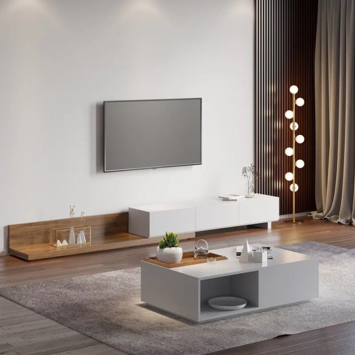 Jame wood extendable tv stand 2 dubai sharjah abu dhabi