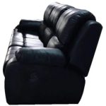 0084116 3 Seater Recliner Leather Sofa Black Dubai Sharjah Abu Dhabi