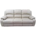 0084164 3 Seater Leather Recliner Sofa White Dubai Sharjah Abu Dhabi