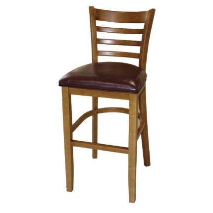 Light Brown Solid Wood Modern Bar Chair
