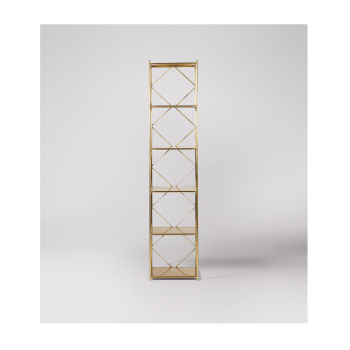 Mosaic Narrow Shelving UnitBrass