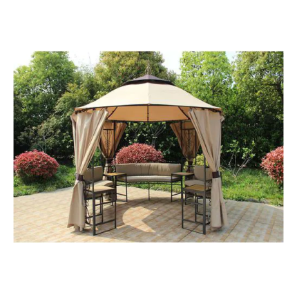 outdoor classic gazebos with curtain beige dubai sharjah abu dhabi
