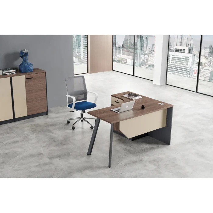 Navar L-Shaped Executive Desk Kit - 55 inch - Image 1