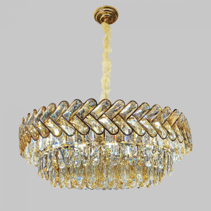 Aluminium, Crystal Chandeliers, Crystal Hanging Pendants - Gold