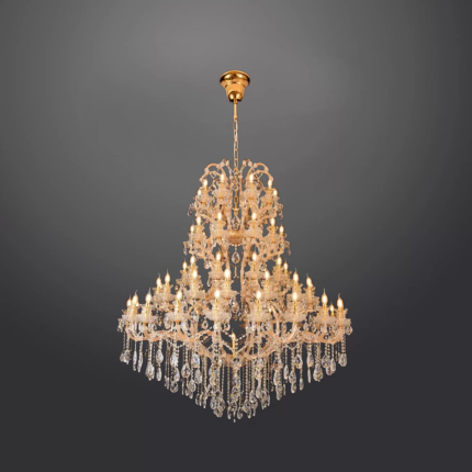 Aluminium, Crystal LAMP - Chandeliers, Large Crystal Chandeliers - Gold