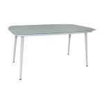 Aluminium Frame 6 Chair With Table Set - White & Blue