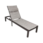 Aluminium Frame Sun Bed With Adjustable Seat, Brown & Light Brown