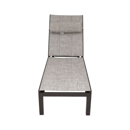 Aluminium Frame Sun Bed With Adjustable Seat, Brown & Light Brown