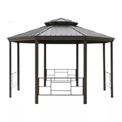 Aluminium Gazebo, 4.4m diameter x 3m - Brown
