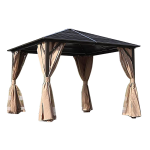 Aluminium & Mash Net Gazebo, 3x3m - Brown