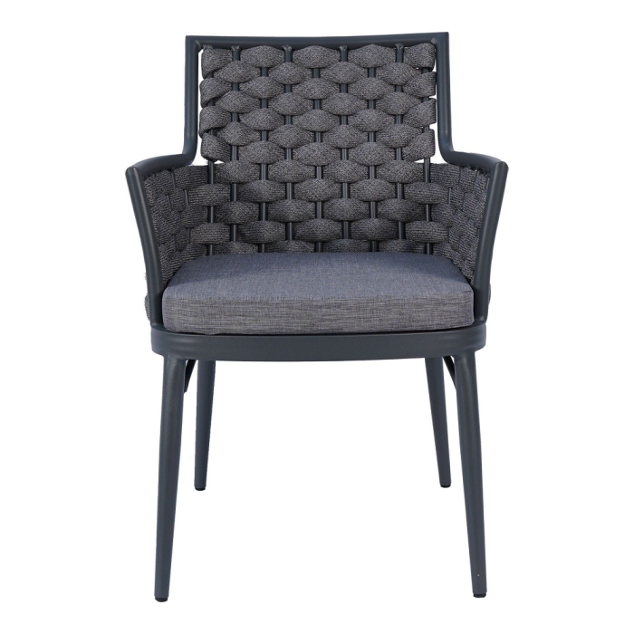Aluminum Frame with Rope Chair - Dark Grey