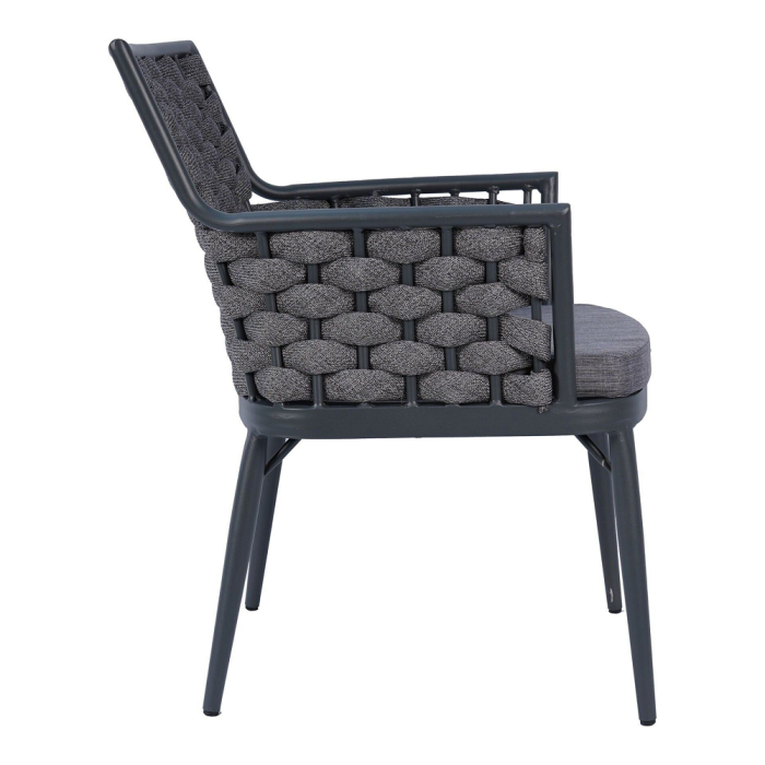 Aluminum Frame with Rope Chair - Dark Grey
