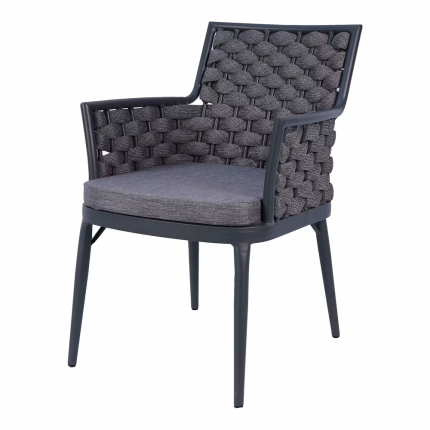 Aluminum Frame with Rope Chair - Dark Grey