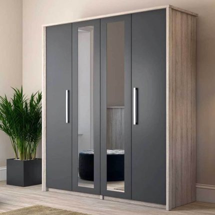 Contemporary Euston 4 Door Wardrobe with Mirrors dubai sharjah abu dhabi (1)