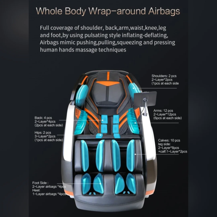 Deluxe Multi-Function Massage & Therapy Chair - Orange