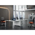 Elmira 4 Person Workstation with White Leg duabi-sharjah-abu-dhabi