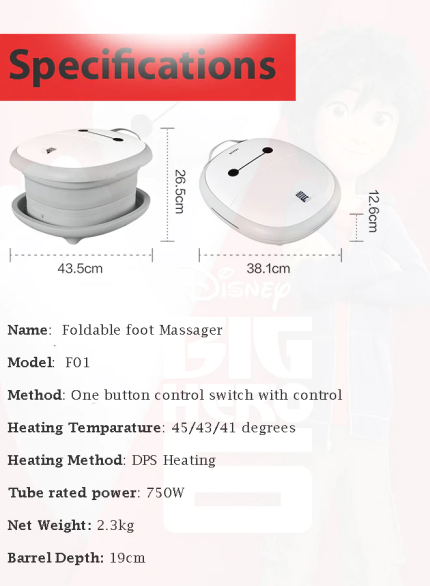 Foldable Foot Soak Bucket Automatic Heating Massager