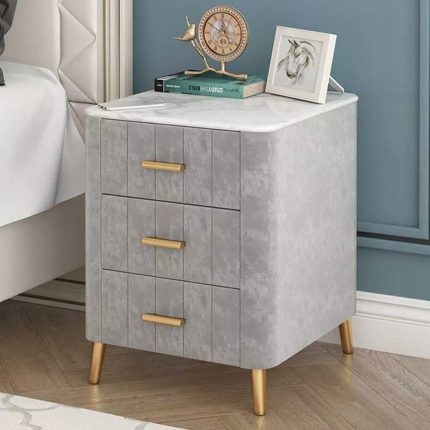 Lazio Modern Grey MDF Nightstand dubai sharjah abu dhabi (1)