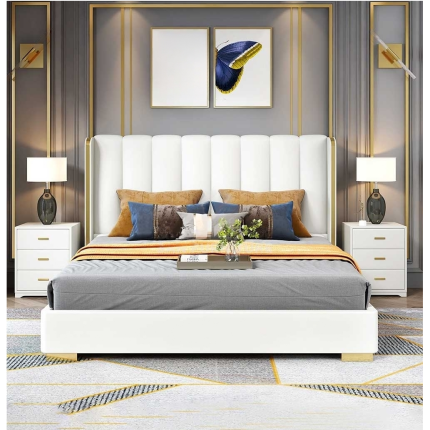 Luxury Design Leather Upholstered Bed