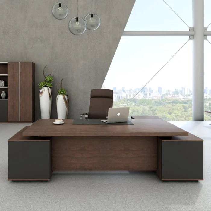 Office L Shape Executive Desk with 2 Side Tables 1 dubai sharjah abu dhabi