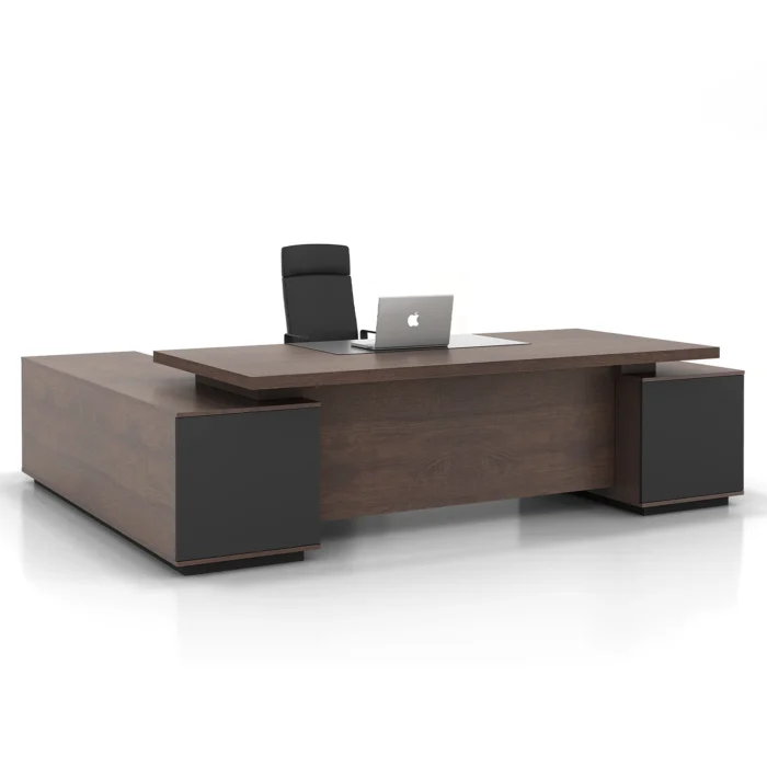 Office L Shape Executive Desk with 2 Side Tables 1 dubai sharjah abu dhabi
