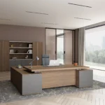 Office L Shape Executive Desk with 2 Side Tables 1 dubai sharjah abu dhabi