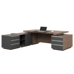 Office L Shape Executive Desk with 2 Side Tables 1 dubai sharjah abu dhabi